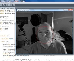 Face Detection in OpenCV and Processing, this works quite well, only occassionally losing tracking. With Eye Tracking It might be the basis of a code routine to develop applications in processing for our PMLD students.